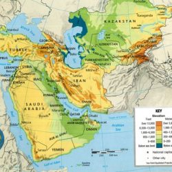 Southwest asia bodies of water map