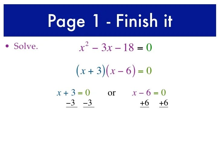 Quadratic functions and equations unit test part 1